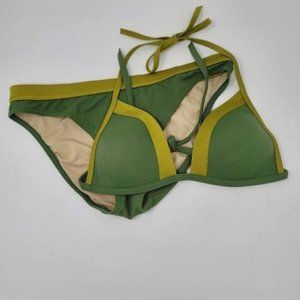 Victoria’s Secret Green Triangle Two Piece Bikini Sz Small